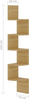 vidaXL - Hoekwandschap - 19x19x123 - cm - bewerkt - hout - sonoma - eikenkleurig
