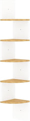 vidaXL - Hoekwandschap - 19x19x123 - cm - bewerkt - hout - wit - en - sonoma - eiken