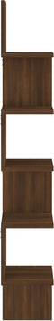 vidaXL - Hoekwandschap - 20x20x127,5 - cm - bewerkt - hout - bruin - eikenkleur