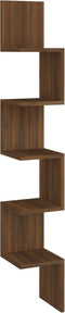 vidaXL - Hoekwandschap - 20x20x127,5 - cm - bewerkt - hout - bruin - eikenkleur