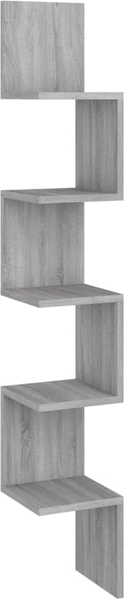 vidaXL - Hoekwandschap - 20x20x127,5 - cm - bewerkt - hout - grijs - sonoma - eiken