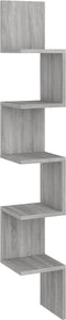 vidaXL - Hoekwandschap - 20x20x127,5 - cm - bewerkt - hout - grijs - sonoma - eiken