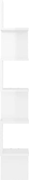 vidaXL - Hoekwandschap - 20x20x127,5 - cm - bewerkt - hout - hoogglans - wit