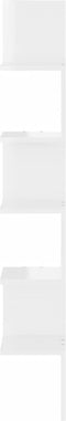 vidaXL - Hoekwandschap - 20x20x127,5 - cm - bewerkt - hout - hoogglans - wit