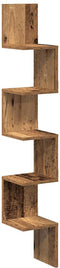 vidaXL - Hoekwandschap - 20x20x127,5 - cm - bewerkt - hout - oud - houtkleurig