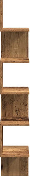 vidaXL - Hoekwandschap - 20x20x127,5 - cm - bewerkt - hout - oud - houtkleurig