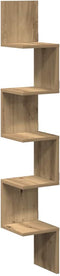 vidaXL - Hoekwandschap - 20x20x127,5 - cm - bewerkt - hout - artisanaal - eiken