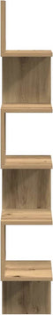 vidaXL - Hoekwandschap - 20x20x127,5 - cm - bewerkt - hout - artisanaal - eiken