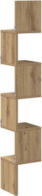 vidaXL - Hoekwandschap - 20x20x127,5 - cm - bewerkt - hout - artisanaal - eiken