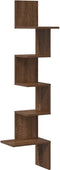vidaXL - Hoekwandschap - 32x32x127,5 - cm - bewerkt - hout - bruin - eikenkleurig