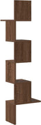 vidaXL - Hoekwandschap - 32x32x127,5 - cm - bewerkt - hout - bruin - eikenkleurig