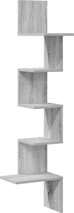vidaXL - Hoekwandschap - 32x32x127,5 - cm - bewerkt - hout - grijs - sonoma - eiken