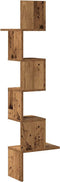 vidaXL - Hoekwandschap - 32x32x127,5 - cm - bewerkt - hout - oud - houtkleurig