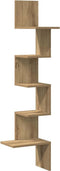 vidaXL - Hoekwandschap - 32x32x127,5 - cm - bewerkt - hout - artisanaal - eiken