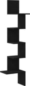 vidaXL - Hoekwandschap - 32x32x127,5 - cm - bewerkt - hout - zwart