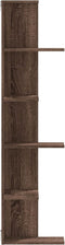 vidaXL - Hoekwandschap - 36,5x36,5x140 - cm - bewerkt - hout - bruin - eikenkleurig