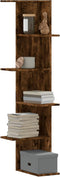 vidaXL - Hoekwandschap - 36,5x36,5x140 - cm - bewerkt - hout - gerookt - eikenkleur