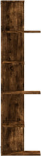 vidaXL - Hoekwandschap - 36,5x36,5x140 - cm - bewerkt - hout - gerookt - eikenkleur