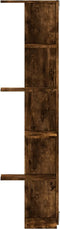 vidaXL - Hoekwandschap - 36,5x36,5x140 - cm - bewerkt - hout - gerookt - eikenkleur
