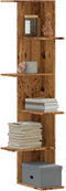 vidaXL - Hoekwandschap - 36,5x36,5x140 - cm - bewerkt - hout - out - houtkleurig