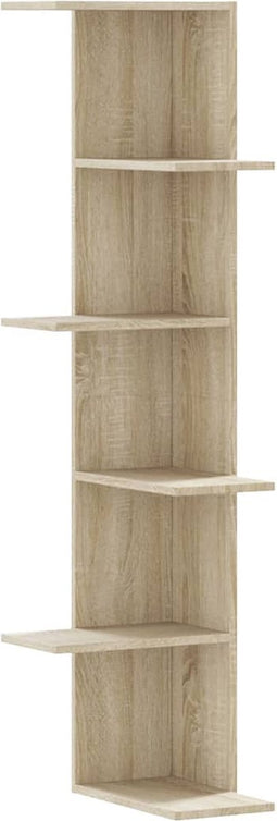 vidaXL - Hoekwandschap - 36,5x36,5x140 - cm - bewerkt - hout - sonoma - eikenkleurig