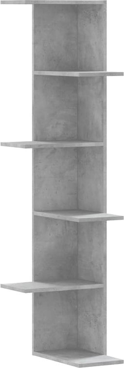 vidaXL - Hoekwandschap - 36,5x36,5x140 - cm - bewerkt - hout - betongrijs