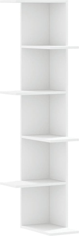 vidaXL - Hoekwandschap - 36,5x36,5x140 - cm - bewerkt - hout - wit