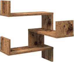 vidaXL - Hoekwandschap - 40x40x49,5 - cm - bewerkt - hout - out - houtkleurig