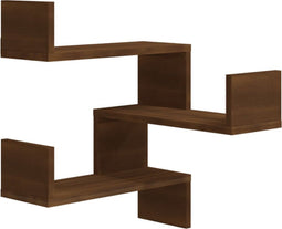 vidaXL - Hoekwandschap - 40x40x50 - cm - bewerkt - hout - bruin - eikenkleur