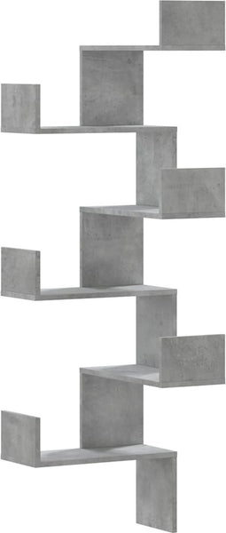 vidaXL - Hoekwandschap - 45x45x147 - cm - bewerkt - hout - betongrijs