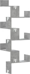 vidaXL - Hoekwandschap - 45x45x147 - cm - bewerkt - hout - betongrijs