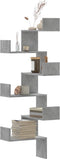 vidaXL - Hoekwandschap - 45x45x147 - cm - bewerkt - hout - betongrijs