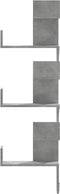 vidaXL - Hoekwandschap - 45x45x147 - cm - bewerkt - hout - betongrijs