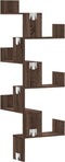 vidaXL - Hoekwandschap - 45x45x147 - cm - bewerkt - hout - bruin - eikenkleurig