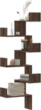 vidaXL - Hoekwandschap - 45x45x147 - cm - bewerkt - hout - bruin - eikenkleurig