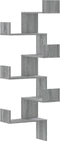 vidaXL - Hoekwandschap - 45x45x147 - cm - bewerkt - hout - grijs - sonoma - eikenkleur