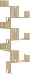 vidaXL - Hoekwandschap - 45x45x147 - cm - bewerkt - hout - sonoma - eikenkleurig