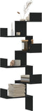 vidaXL - Hoekwandschap - 45x45x147 - cm - bewerkt - hout - zwart