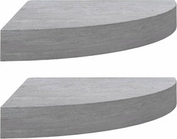 vidaXL - Hoekwandschappen - 2 - st - 25x25x3,8 - cm - MDF - betongrijs