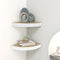 vidaXL - Hoekwandschappen - 2 - st - 25x25x3,8 - cm - MDF - eikenkleurig - en - wit
