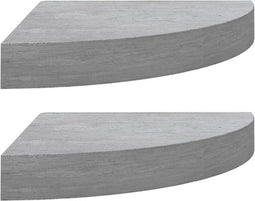 vidaXL - Hoekwandschappen - 2 - st - 35x35x3,8 - cm - MDF - betongrijs