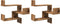 vidaXL - Hoekwandschappen - 2 - st - 40x40x49,5 - cm - bewerkt - hout - oud - houtkleur