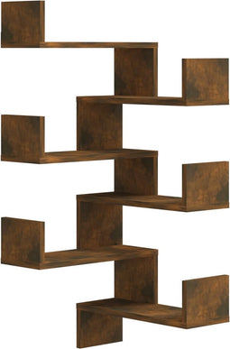vidaXL - Hoekwandschappen - 2 - st - 40x40x50 - cm - bewerkt - hout - sonoma - eiken