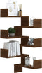 vidaXL - Hoekwandschappen - 2 - st - 40x40x50 - cm - bewerkt - hout - bruin - eikenkleur