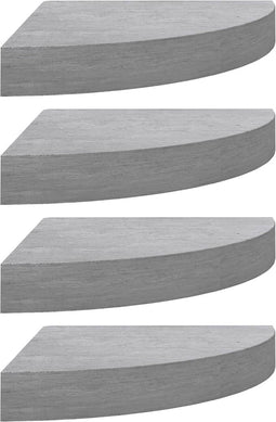 vidaXL - Hoekwandschappen - 4 - st - 25x25x3,8 - cm - MDF - betongrijs