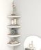 vidaXL - Hoekwandschappen - 4 - st - 25x25x3,8 - cm - MDF - eikenkleurig - en - wit