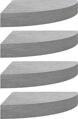 vidaXL - Hoekwandschappen - 4 - st - 35x35x3,8 - cm - MDF - betongrijs