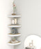 vidaXL - Hoekwandschappen - 4 - st - 35x35x3,8 - cm - MDF - eikenkleurig - en - wit