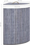 vidaXL - Hoekwasmand - 60 - L - bamboe - grijs