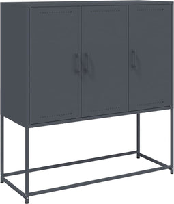 vidaXL - Hoge - kast - 100,5x39x107 - cm - staal - antracietkleurig